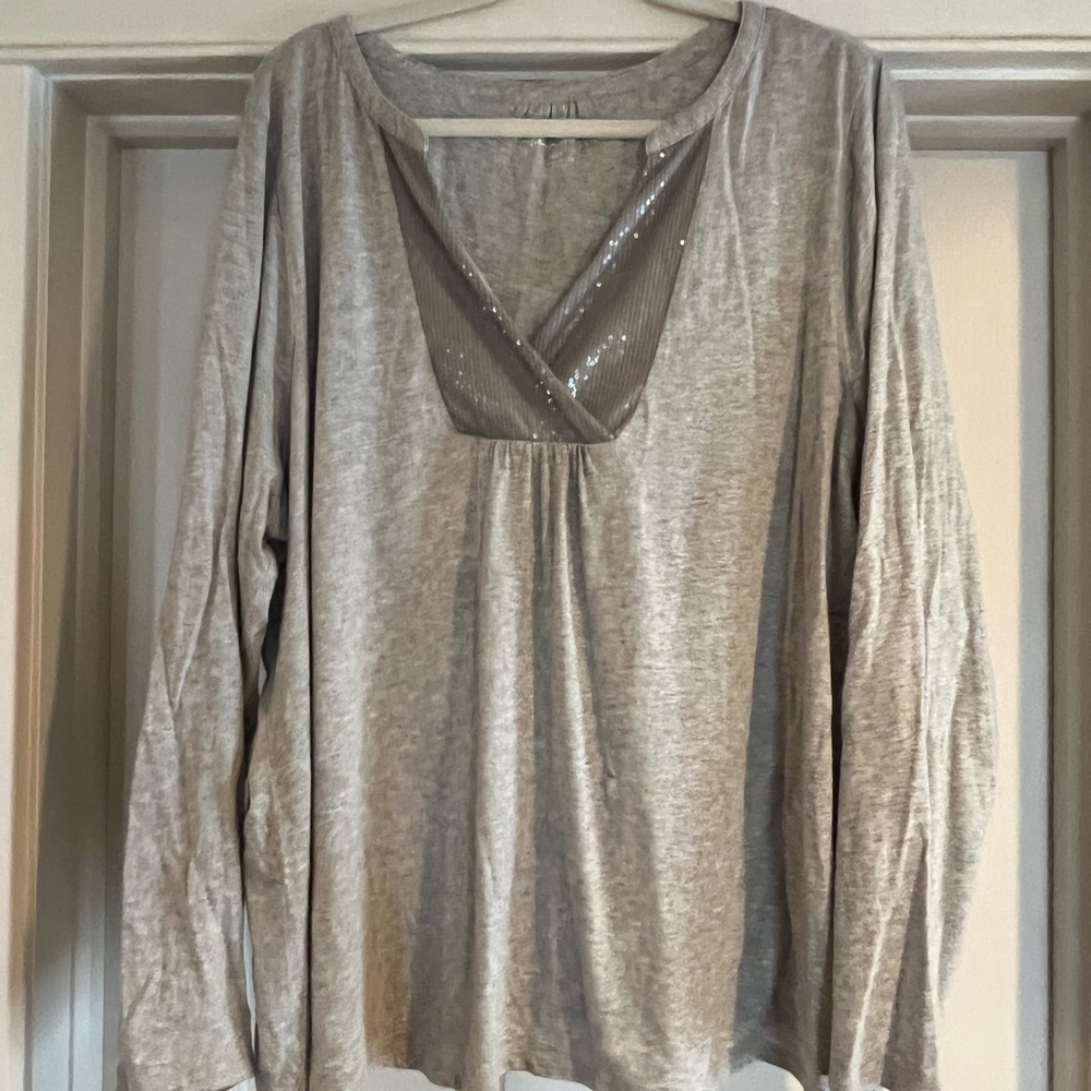 Gray Long Sleeve Women's Top